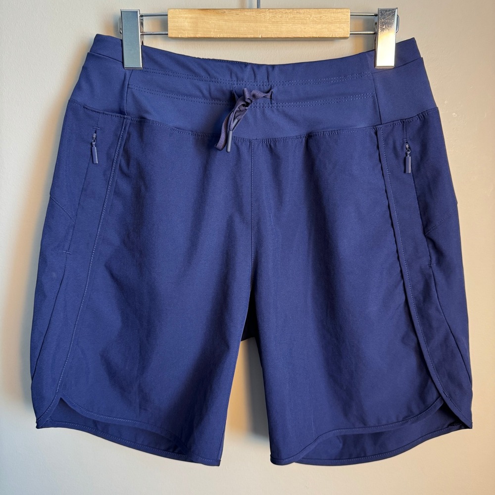 Willit Womens Active Hiking Shorts Navy Blue‎ Drawstring Zip Pockets Small Golf